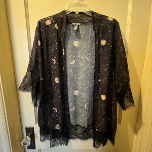 Hot Topic Black Constellation Shawl Cardigan Cover Up